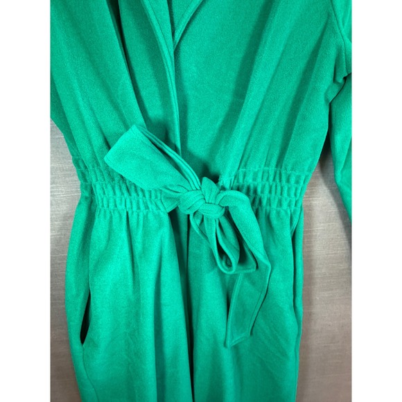 Vintage Vanity Fair Green Long Wrap Robe Size 16 Maxi Lounge Sleepwear Pockets - Picture 5 of 10